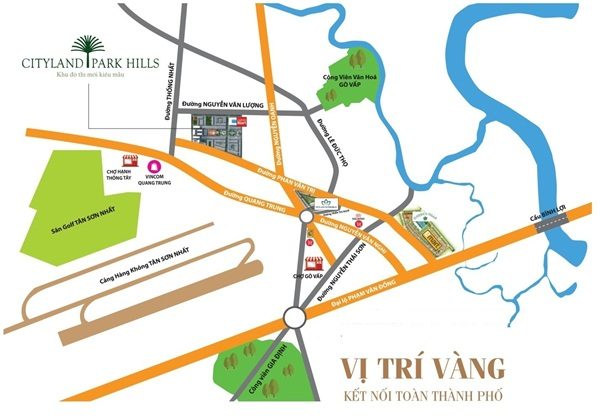 vi tri Cityland Park Hills 600x418 - Khu căn hộ Cityland Park Hills – quận Gò Vấp