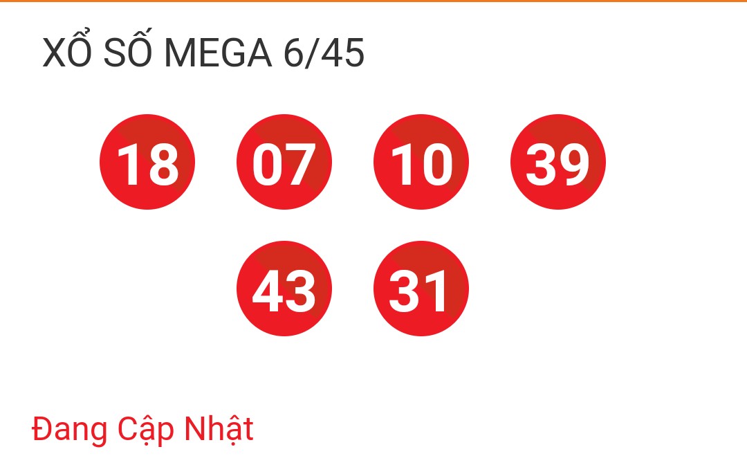 XSDT ngày 5/8 – kết quả xổ số MEGA 6/45 hôm nay Chủ nhật ngày 5/8/2018